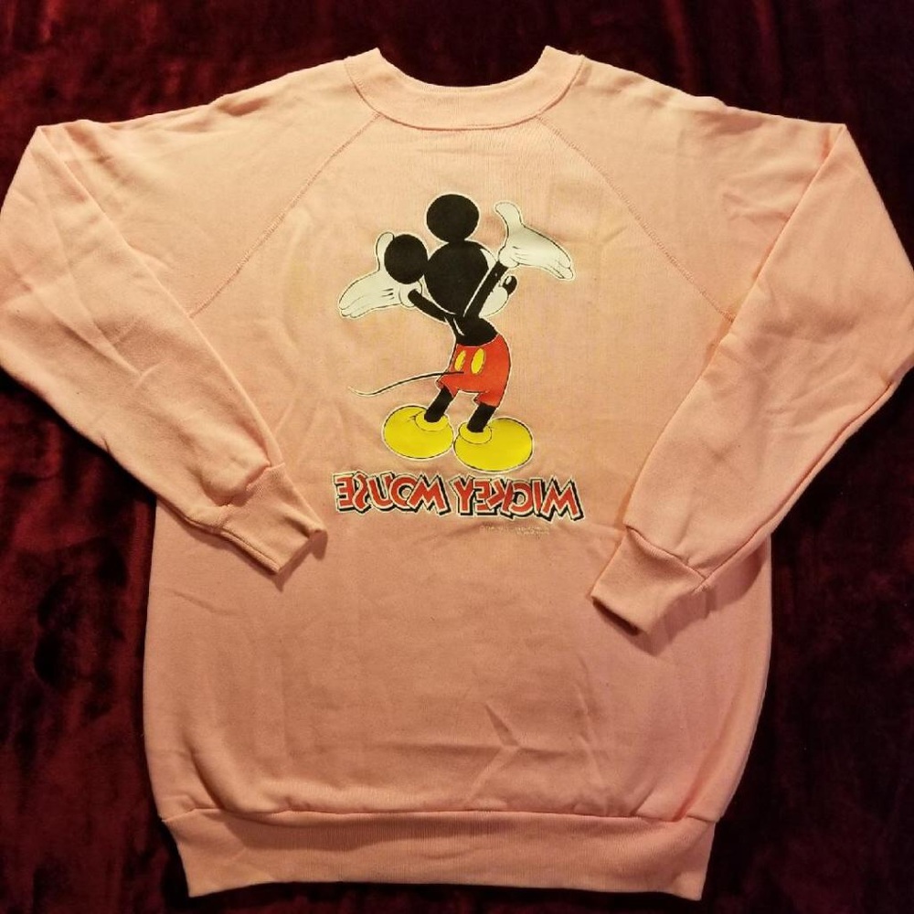 Vintage 80’s Mickey Mouse Florida Salmon Crewneck - Picture 3 of 4